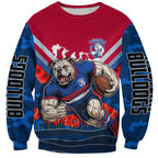 Personalised Western Bulldogs ANZAC Sweatshirt Military Remembrance Australian Football Mascot Camouflage