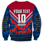Personalised Western Bulldogs ANZAC Sweatshirt Military Remembrance Australian Football Mascot Camouflage
