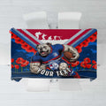 Personalised Western Bulldogs ANZAC Tablecloth Military Remembrance Australian Football Mascot Camouflage