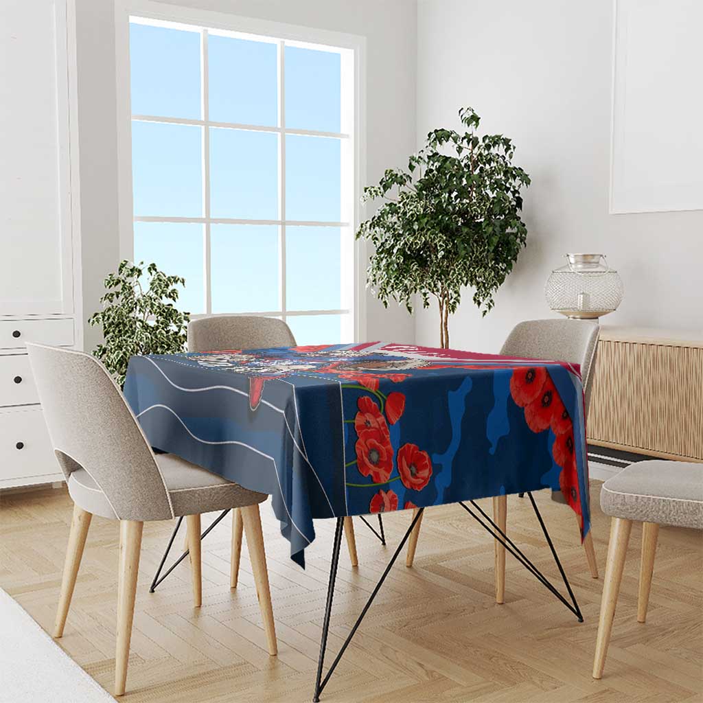 Personalised Western Bulldogs ANZAC Tablecloth Military Remembrance Australian Football Mascot Camouflage