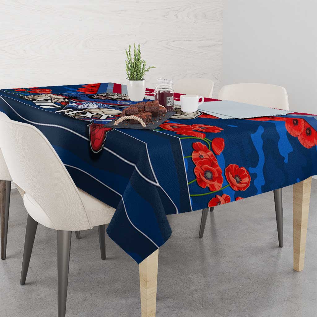 Personalised Western Bulldogs ANZAC Tablecloth Military Remembrance Australian Football Mascot Camouflage