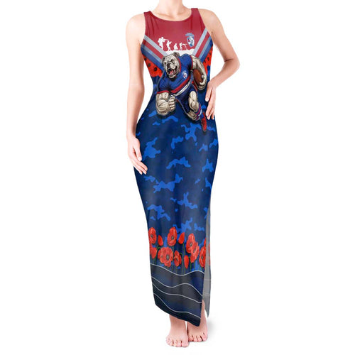 Personalised Western Bulldogs ANZAC Tank Maxi Dress Military Remembrance Australian Football Mascot Camouflage