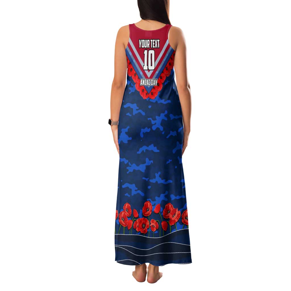Personalised Western Bulldogs ANZAC Tank Maxi Dress Military Remembrance Australian Football Mascot Camouflage
