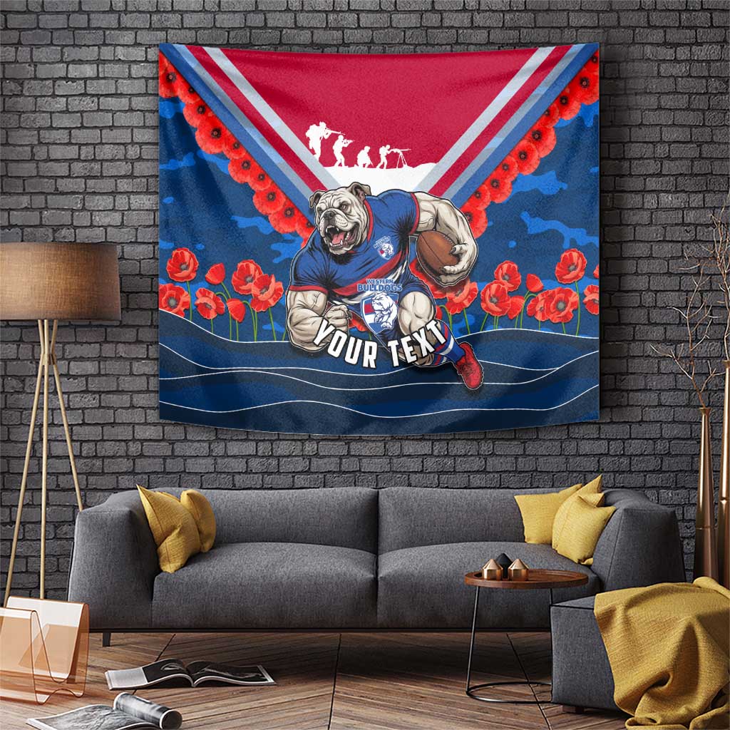 Personalised Western Bulldogs ANZAC Tapestry Military Remembrance Australian Football Mascot Camouflage
