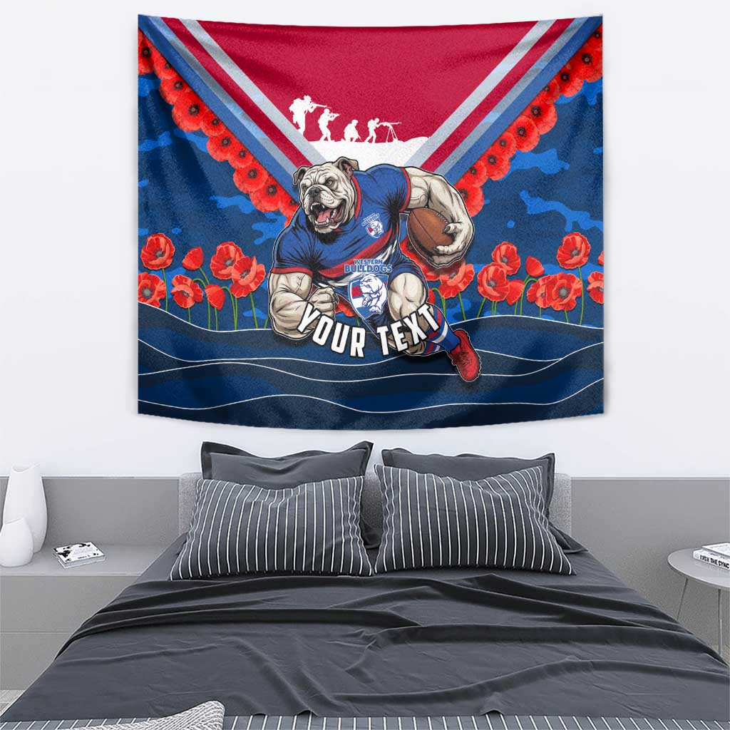 Personalised Western Bulldogs ANZAC Tapestry Military Remembrance Australian Football Mascot Camouflage