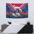 Personalised Western Bulldogs ANZAC Tapestry Military Remembrance Australian Football Mascot Camouflage