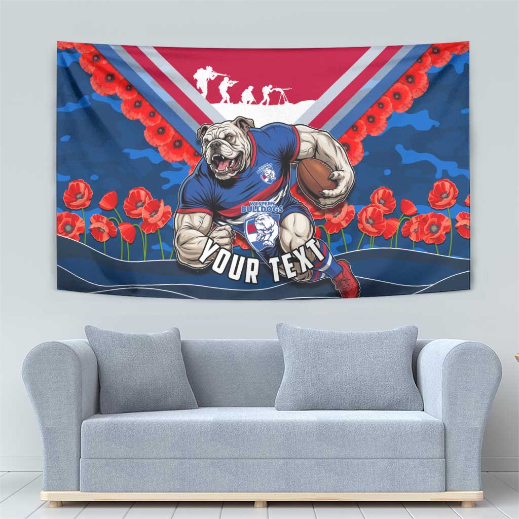 Personalised Western Bulldogs ANZAC Tapestry Military Remembrance Australian Football Mascot Camouflage