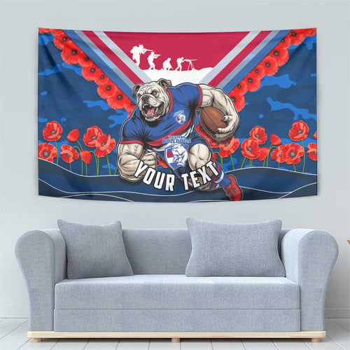 Personalised Western Bulldogs ANZAC Tapestry Military Remembrance Australian Football Mascot Camouflage