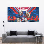 Personalised Western Bulldogs ANZAC Tapestry Military Remembrance Australian Football Mascot Camouflage