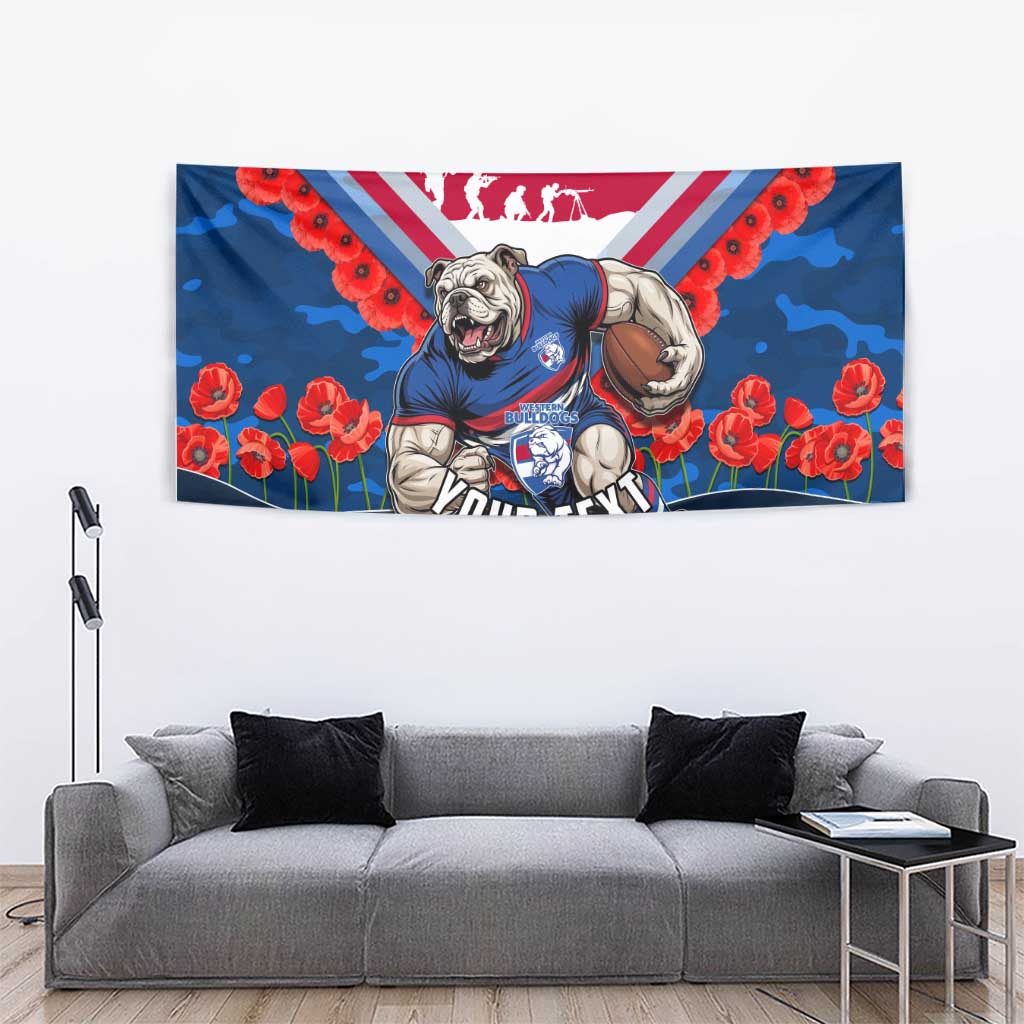 Personalised Western Bulldogs ANZAC Tapestry Military Remembrance Australian Football Mascot Camouflage