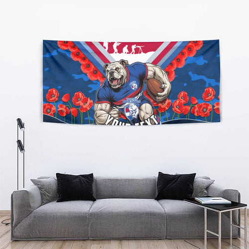 Personalised Western Bulldogs ANZAC Tapestry Military Remembrance Australian Football Mascot Camouflage
