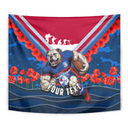 Personalised Western Bulldogs ANZAC Tapestry Military Remembrance Australian Football Mascot Camouflage