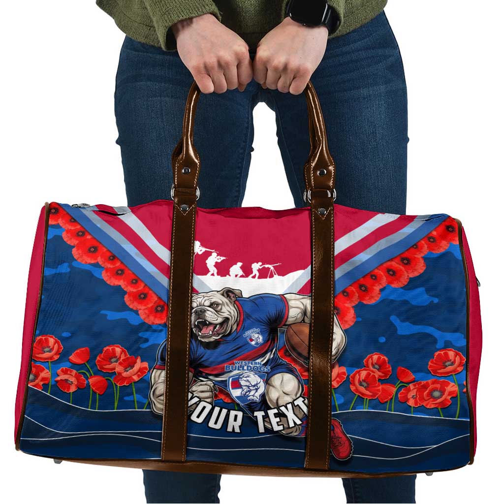 Personalised Western Bulldogs ANZAC Travel Bag Military Remembrance Australian Football Mascot Camouflage
