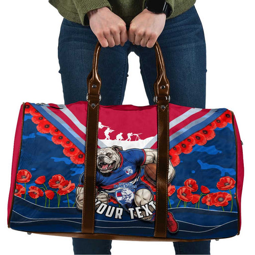Personalised Western Bulldogs ANZAC Travel Bag Military Remembrance Australian Football Mascot Camouflage
