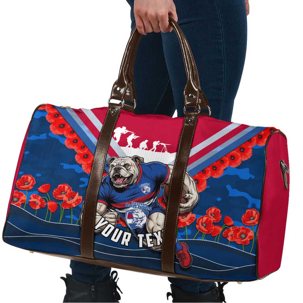 Personalised Western Bulldogs ANZAC Travel Bag Military Remembrance Australian Football Mascot Camouflage