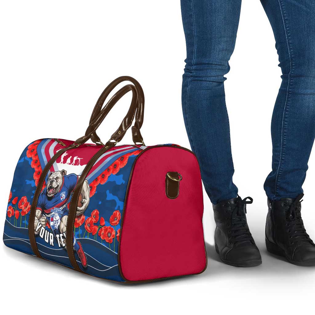 Personalised Western Bulldogs ANZAC Travel Bag Military Remembrance Australian Football Mascot Camouflage