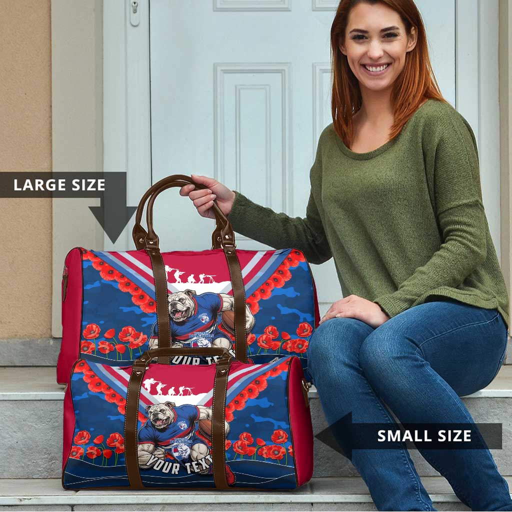 Personalised Western Bulldogs ANZAC Travel Bag Military Remembrance Australian Football Mascot Camouflage