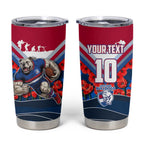 Personalised Western Bulldogs ANZAC Tumbler Cup Military Remembrance Australian Football Mascot Camouflage