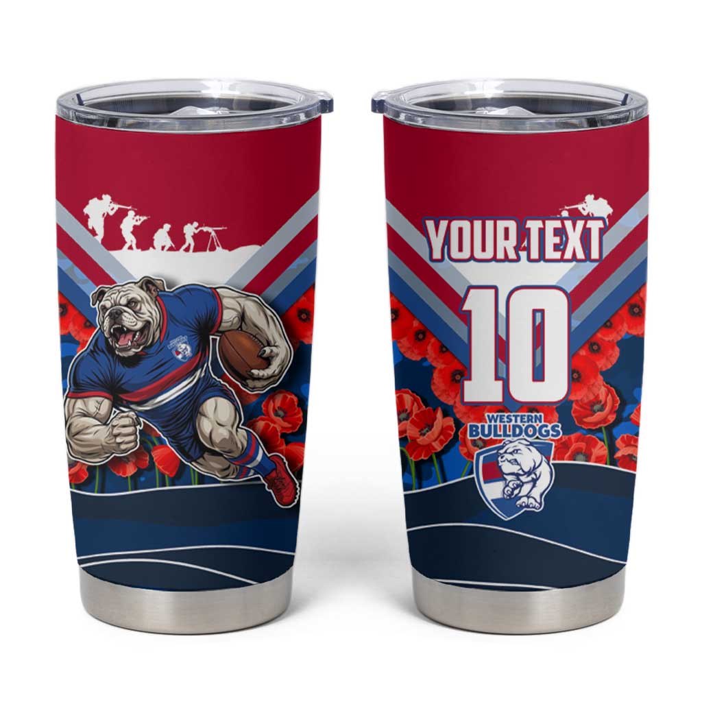 Personalised Western Bulldogs ANZAC Tumbler Cup Military Remembrance Australian Football Mascot Camouflage