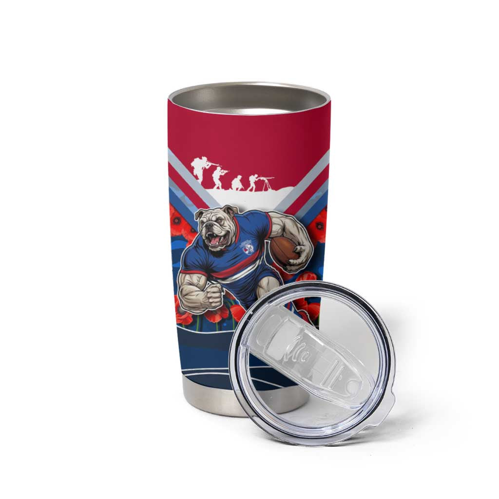 Personalised Western Bulldogs ANZAC Tumbler Cup Military Remembrance Australian Football Mascot Camouflage