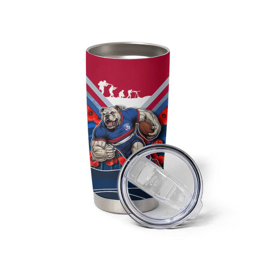 Personalised Western Bulldogs ANZAC Tumbler Cup Military Remembrance Australian Football Mascot Camouflage