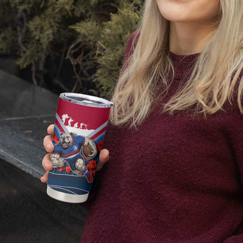 Personalised Western Bulldogs ANZAC Tumbler Cup Military Remembrance Australian Football Mascot Camouflage