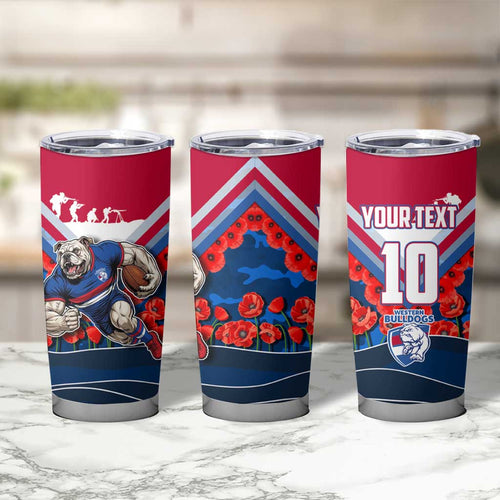 Personalised Western Bulldogs ANZAC Tumbler Cup Military Remembrance Australian Football Mascot Camouflage