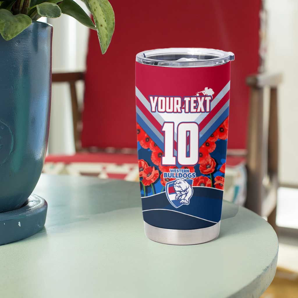 Personalised Western Bulldogs ANZAC Tumbler Cup Military Remembrance Australian Football Mascot Camouflage