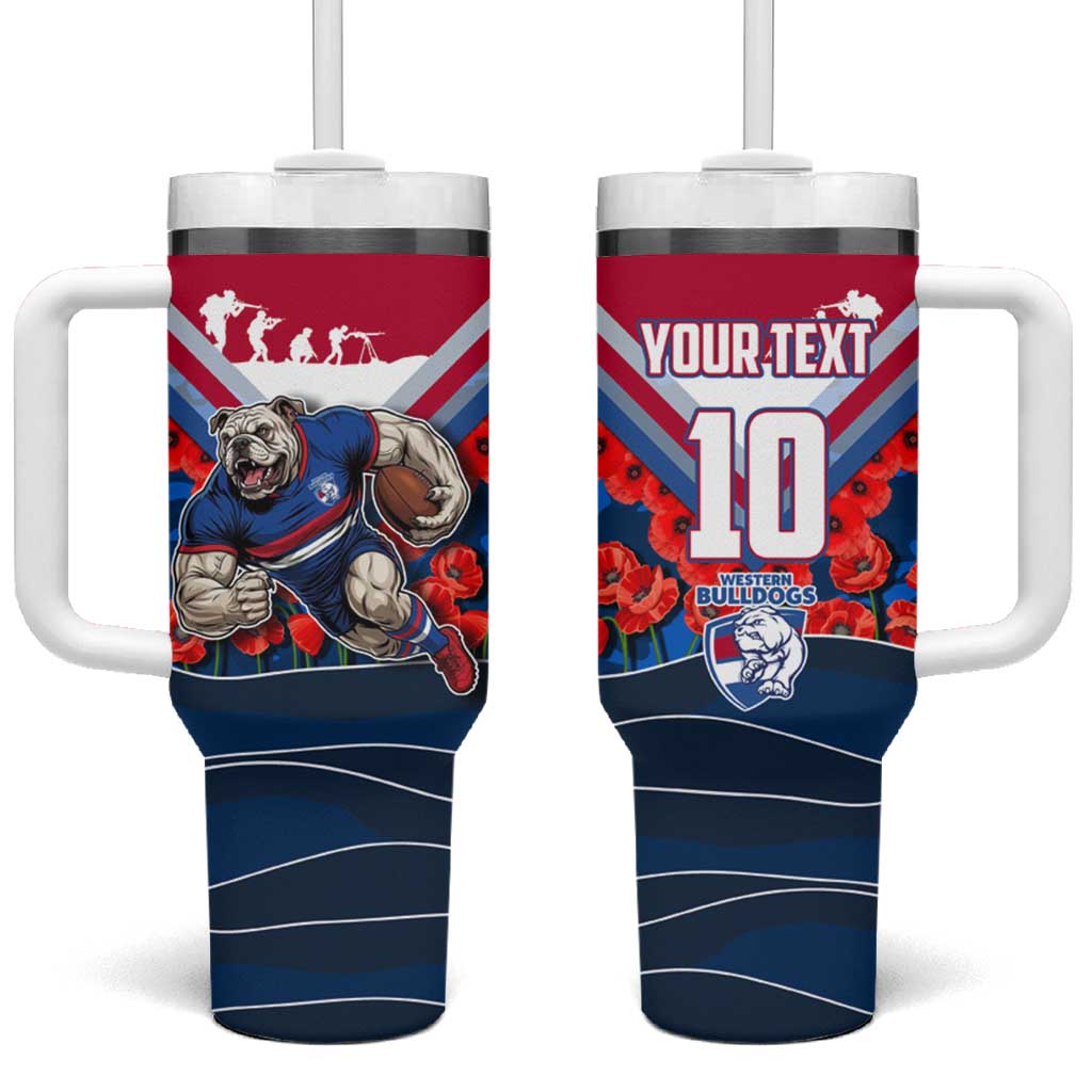 Personalised Western Bulldogs ANZAC Tumbler With Handle Military Remembrance Australian Football Mascot Camouflage