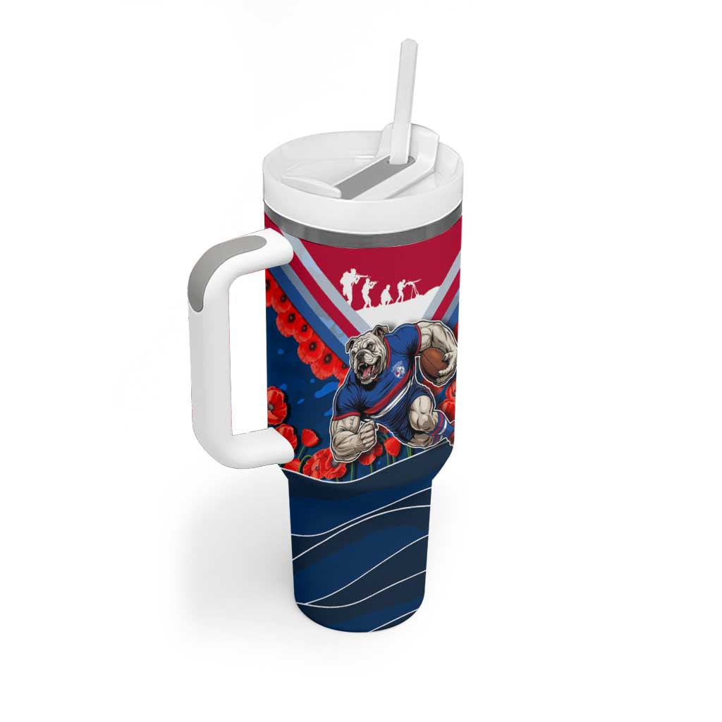 Personalised Western Bulldogs ANZAC Tumbler With Handle Military Remembrance Australian Football Mascot Camouflage