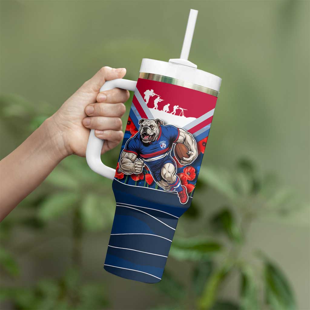 Personalised Western Bulldogs ANZAC Tumbler With Handle Military Remembrance Australian Football Mascot Camouflage