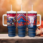 Personalised Western Bulldogs ANZAC Tumbler With Handle Military Remembrance Australian Football Mascot Camouflage