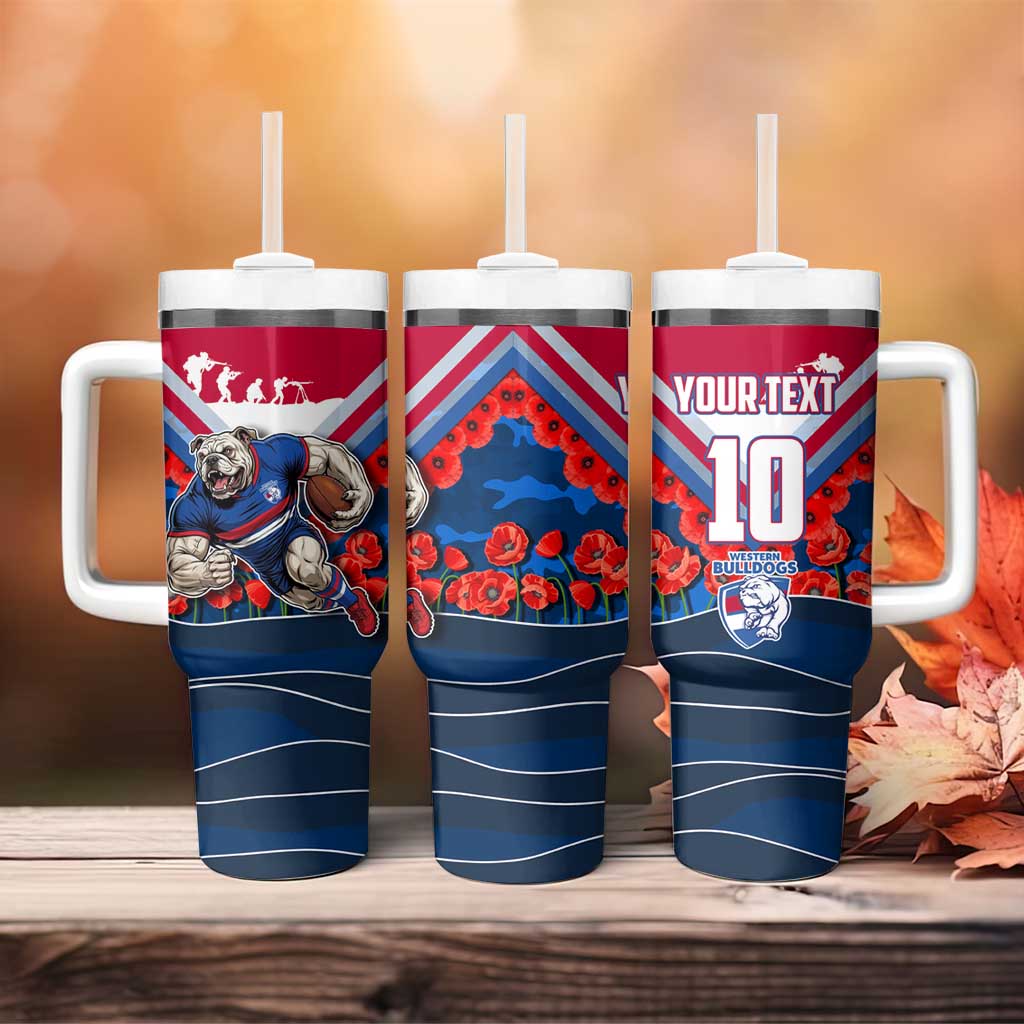 Personalised Western Bulldogs ANZAC Tumbler With Handle Military Remembrance Australian Football Mascot Camouflage