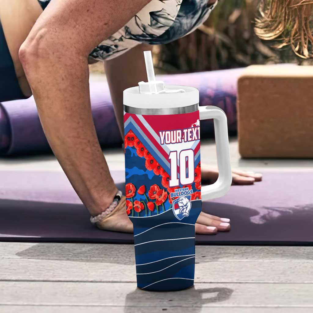 Personalised Western Bulldogs ANZAC Tumbler With Handle Military Remembrance Australian Football Mascot Camouflage