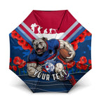 Personalised Western Bulldogs ANZAC Umbrella Military Remembrance Australian Football Mascot Camouflage