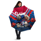Personalised Western Bulldogs ANZAC Umbrella Military Remembrance Australian Football Mascot Camouflage