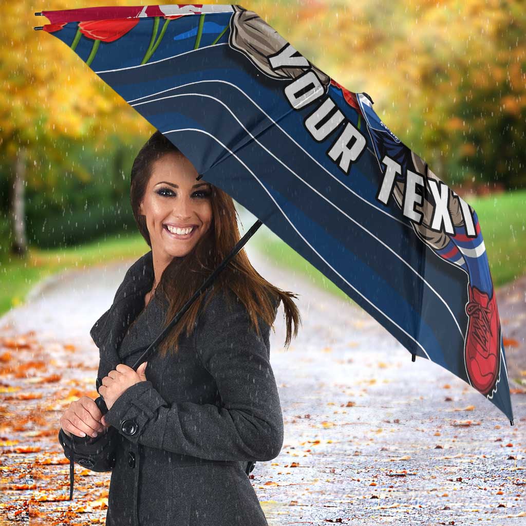 Personalised Western Bulldogs ANZAC Umbrella Military Remembrance Australian Football Mascot Camouflage