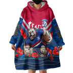 Personalised Western Bulldogs ANZAC Wearable Blanket Hoodie Military Remembrance Australian Football Mascot Camouflage