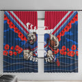 Personalised Western Bulldogs ANZAC Window Curtain Military Remembrance Australian Football Mascot Camouflage