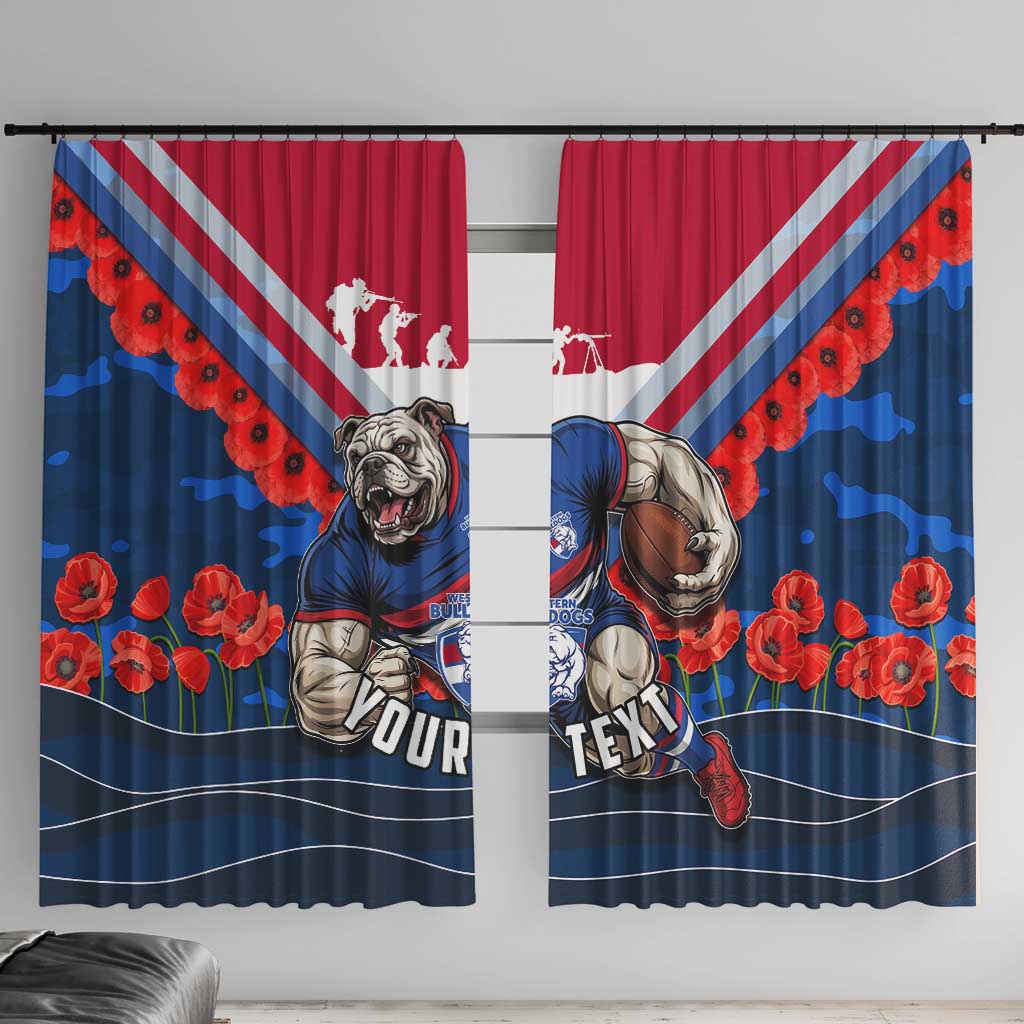Personalised Western Bulldogs ANZAC Window Curtain Military Remembrance Australian Football Mascot Camouflage
