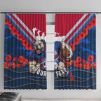 Personalised Western Bulldogs ANZAC Window Curtain Military Remembrance Australian Football Mascot Camouflage