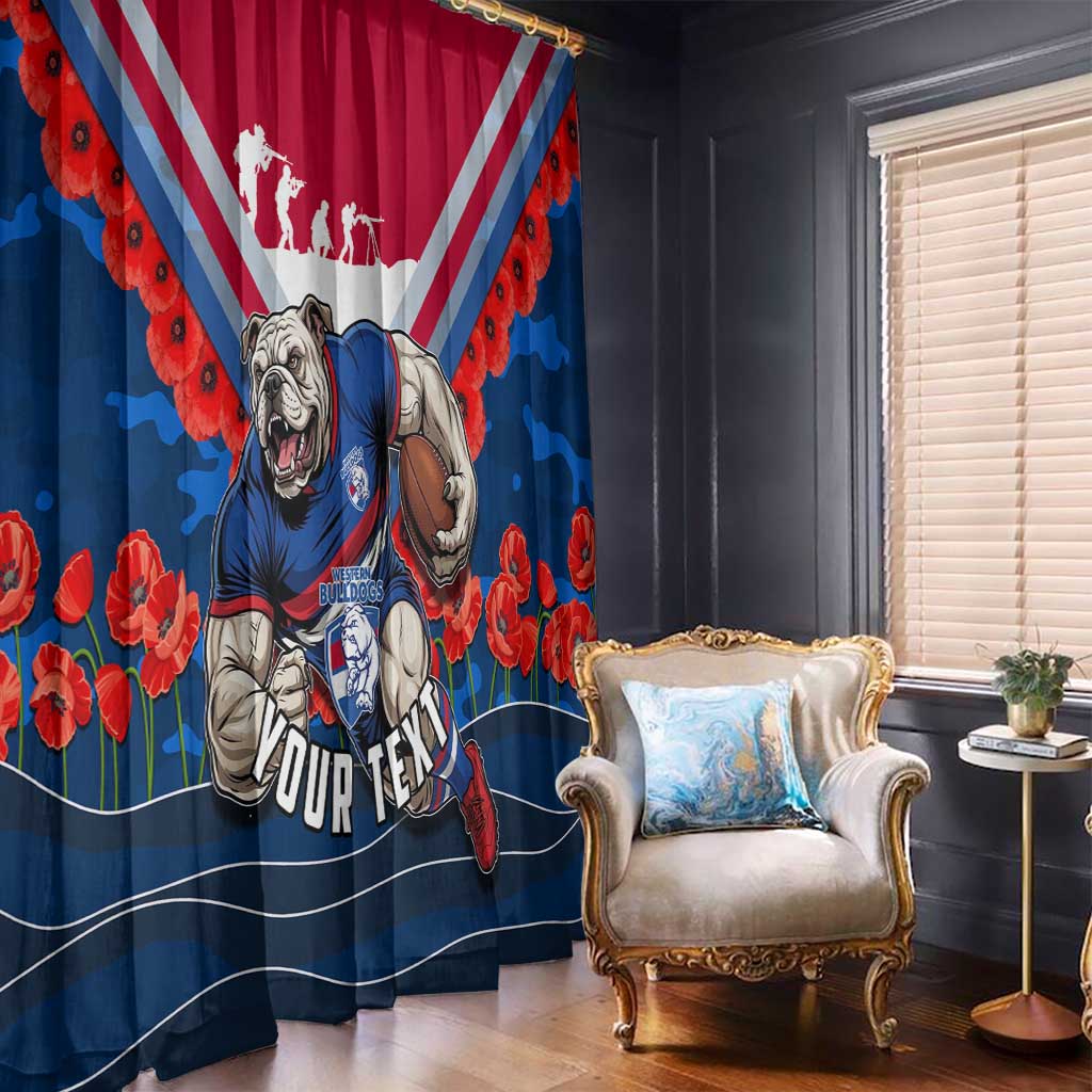 Personalised Western Bulldogs ANZAC Window Curtain Military Remembrance Australian Football Mascot Camouflage