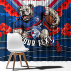 Personalised Western Bulldogs ANZAC Window Curtain Military Remembrance Australian Football Mascot Camouflage