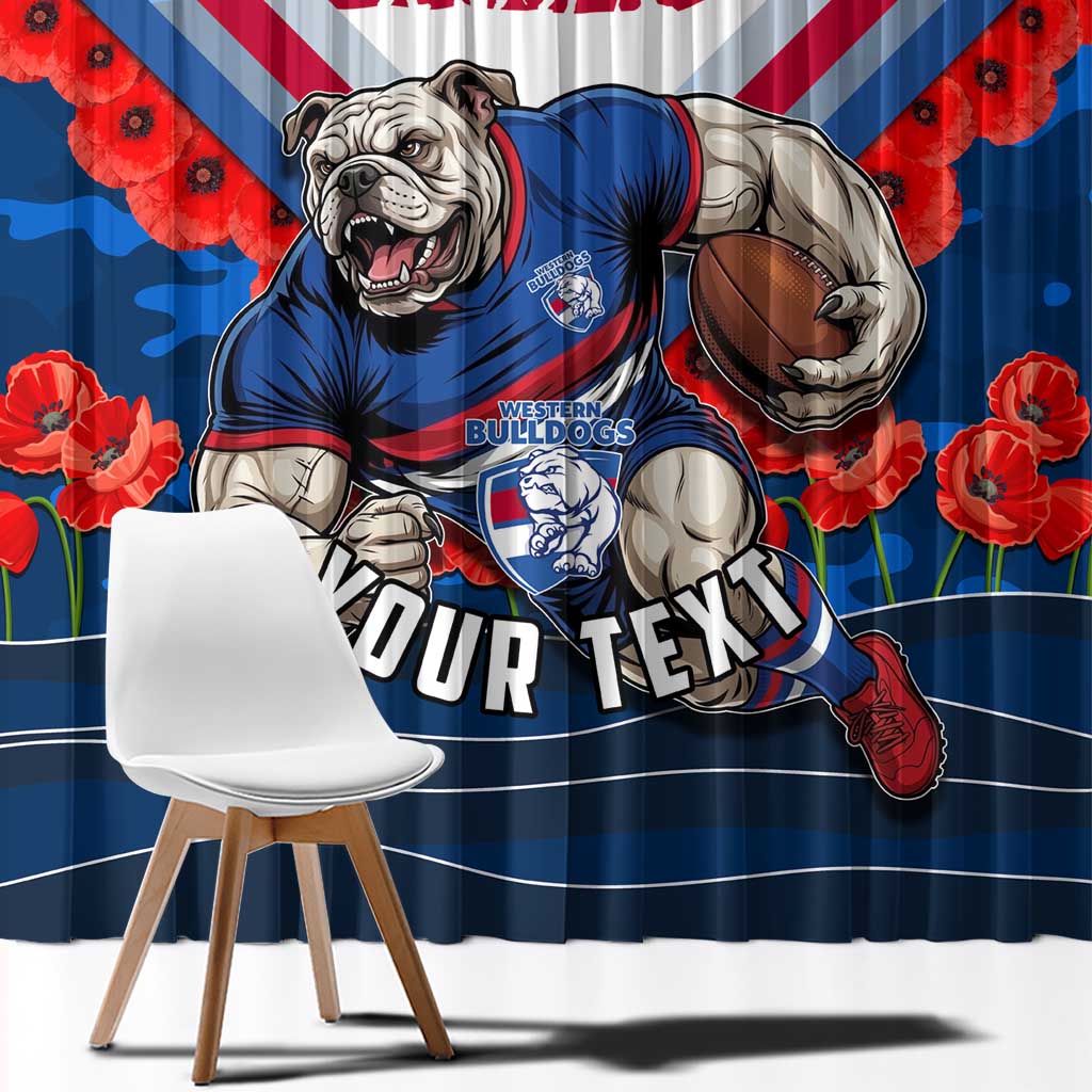 Personalised Western Bulldogs ANZAC Window Curtain Military Remembrance Australian Football Mascot Camouflage