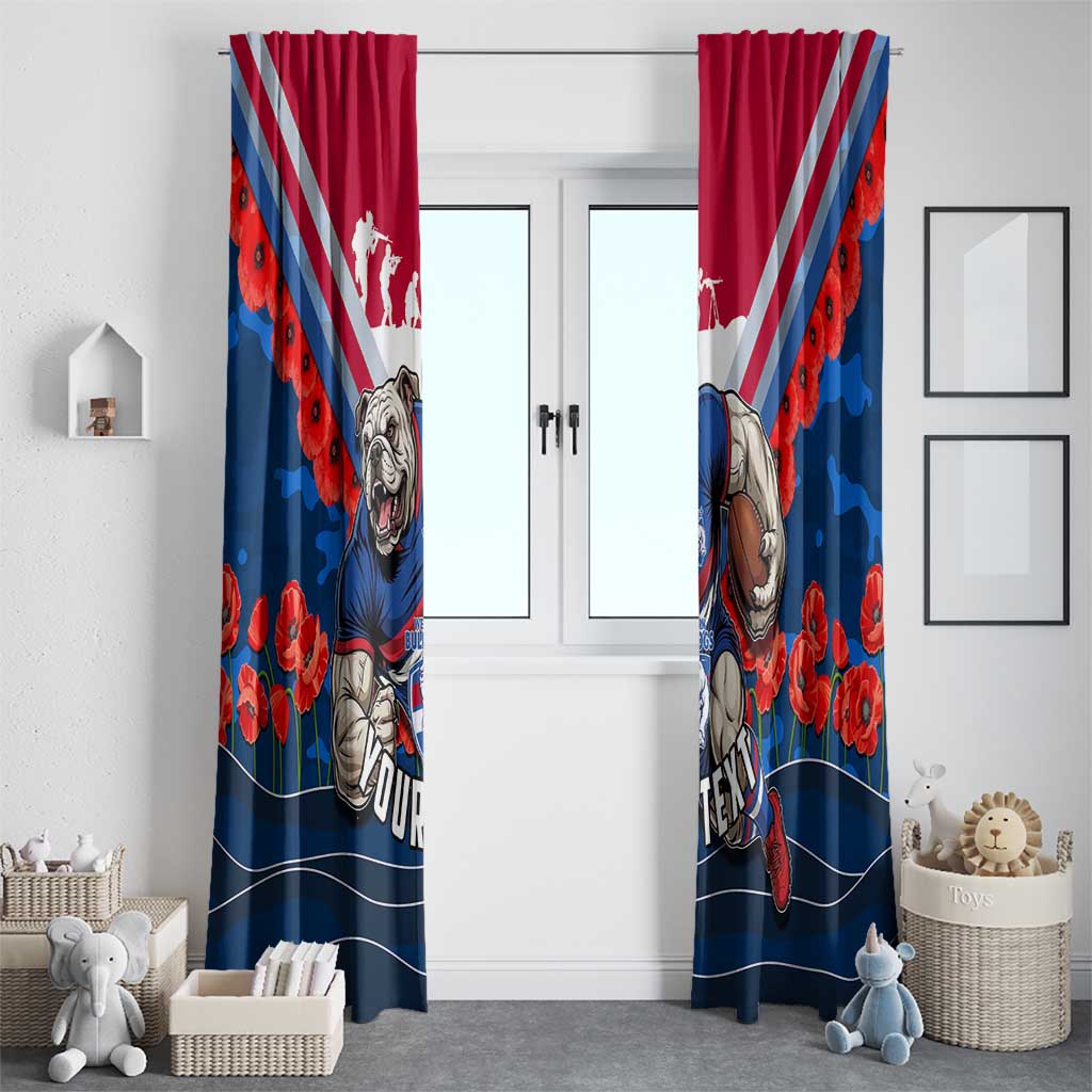 Personalised Western Bulldogs ANZAC Window Curtain Military Remembrance Australian Football Mascot Camouflage