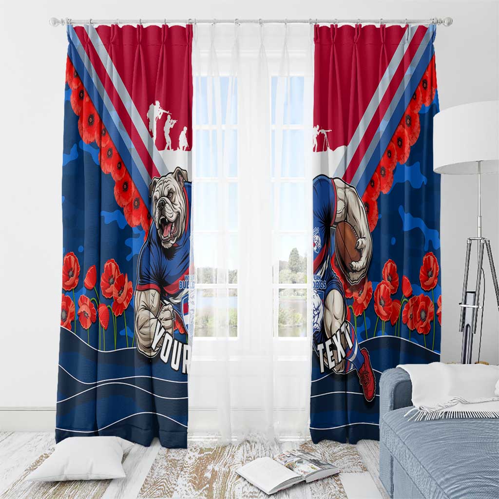Personalised Western Bulldogs ANZAC Window Curtain Military Remembrance Australian Football Mascot Camouflage