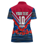 Personalised Western Bulldogs ANZAC Women Polo Shirt Military Remembrance Australian Football Mascot Camouflage