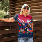 Personalised Western Bulldogs ANZAC Women Polo Shirt Military Remembrance Australian Football Mascot Camouflage