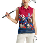 Personalised Western Bulldogs ANZAC Women Sleeveless Polo Shirt Military Remembrance Australian Football Mascot Camouflage