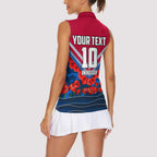 Personalised Western Bulldogs ANZAC Women Sleeveless Polo Shirt Military Remembrance Australian Football Mascot Camouflage